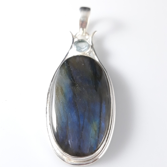 Stunning Labradorite Spectrolite Silver Pendant - Picture 11 of 11